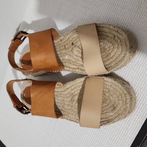 Soludos Espadrilles leather Flatform Two Tone sandals - Picture 2 of 12